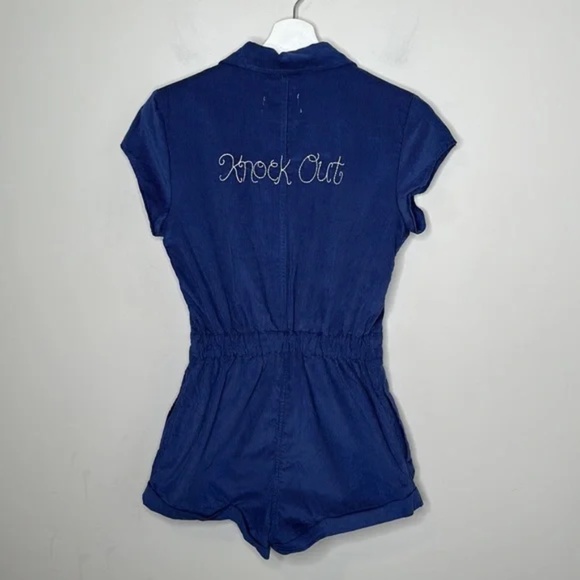 Urban Outfitters Knock Out Blue Quinn Shortie Corduroy Romper - Picture 12 of 16